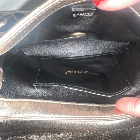 CHANEL (SOLD)Crystal Logo Letters Chain Handle Flap Quilted Lambskin Mini💎 - Picture 5 of 14